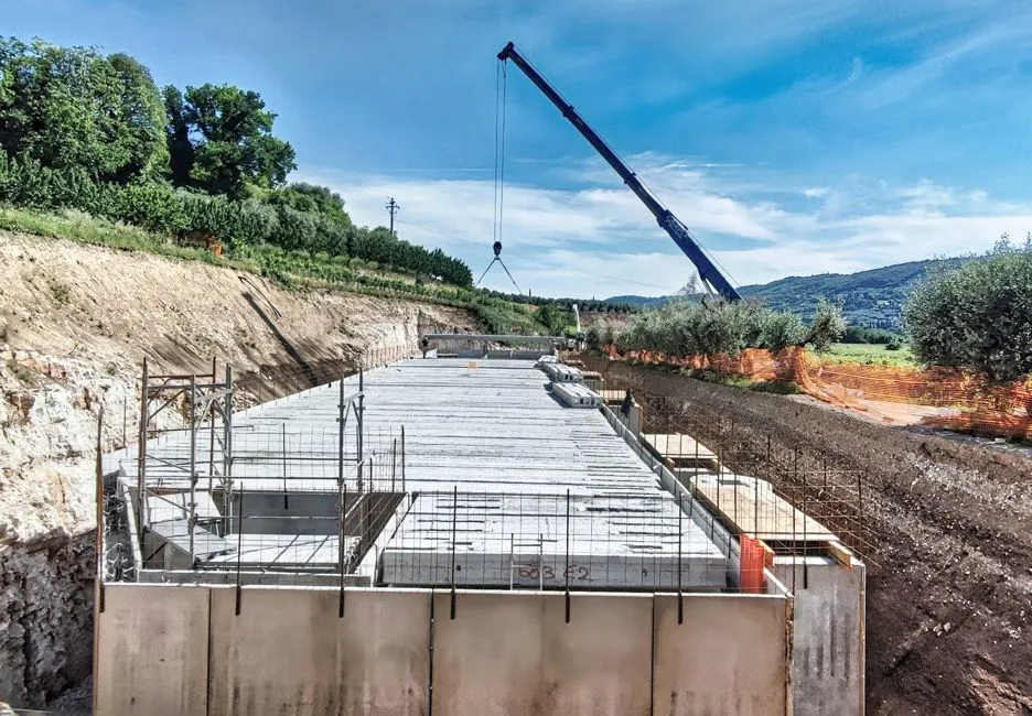 Struttura in cemento armato per cantina