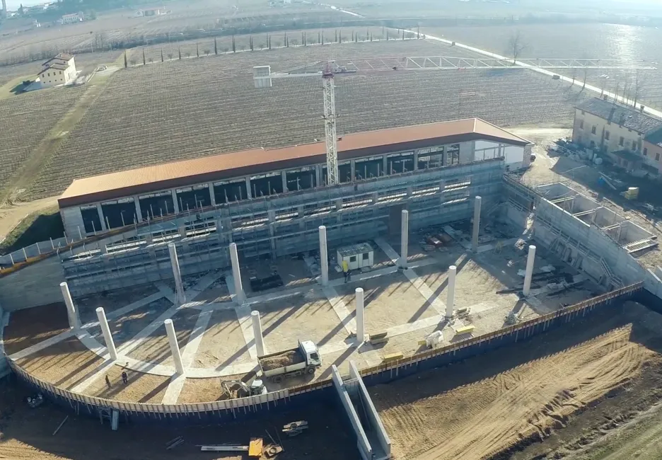 Struttura in cemento armato per cantina